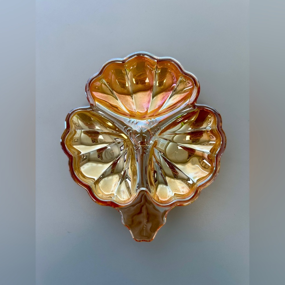 Carnival Glass Clamshell Bowl